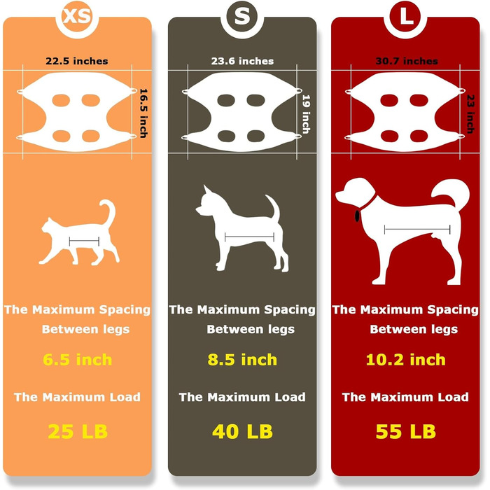 Гамак для грумінгу собак та котів, нашийник для догляду за шерстю, нігтями, вухами та очима (XS, 16.5 см), чорний