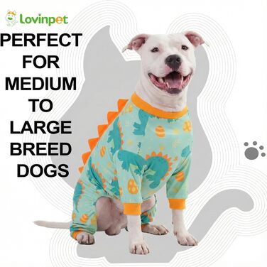 Комбінезон для собак великих порід LovinPet: дихаючий, з UV-захистом, антибактеріальний, для відновлення після операцій, зелено-помаранчевий, XX-Large