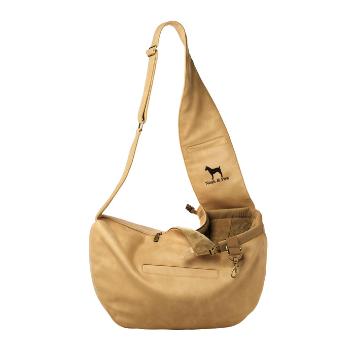 Сумочка для собак Noah & Paw для маленьких собак до 10 кг, з регульованим плечовим ременем та м'яким хутром, 3X захист, переноска для тварин з веганської шкіри