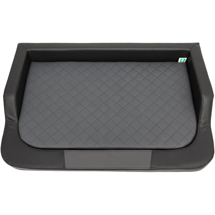 Ортопедичний лежак для собак MEDICO Lux ÖKOLEINEN - 75x50x15 см, чорний з сірим. Лежак для собак різних порід, водонепроникний, ергономічний.