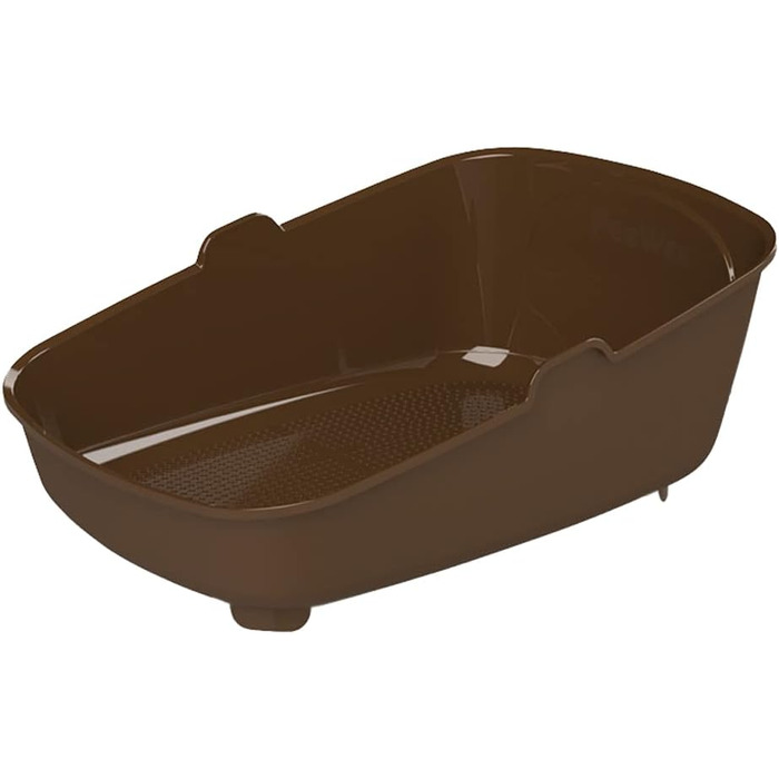 Туалет для котів PeeWee XXL EcoDome з кришкою, закритий котячий туалет з 3 кг деревних гранул, коричнево-слонової кістки