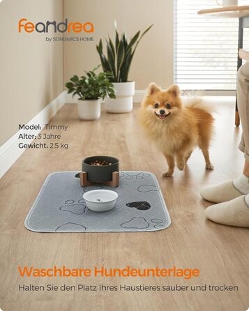 Підстилка для собак Feandrea, 2 шт., XXXL, 183 x 183 см, сіра, витривала, не слизька, супер вбираюча, для собак