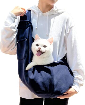 Сумка-переноска для собак та котів Walopola, ергономічна, для маленьких та середніх тварин, блакитна