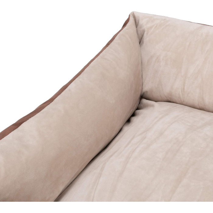 Крісло-лежанка для собак Buddy, лежанка-кошик, собаче ліжко, місце для сну середніх собак, диван для собак, знімний чохол, M (85x70 см), коричневий