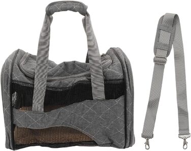 Транспортна переноска для тварин: собак, котів, цуценят (складні, дихаючі, сірі)