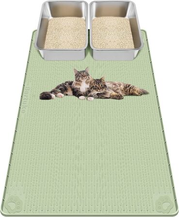 Килимок для котячого туалету Kalolary, великий, силіконовий, зелений (101 x 71 см)