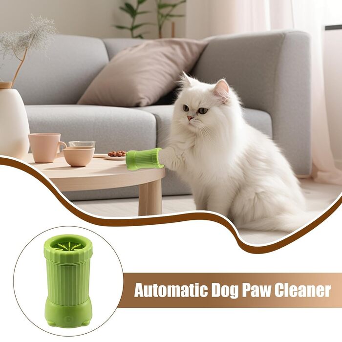 Електричні чоботи для собак, мийка лап, автоматична очищувач лап, USB, пристрій для догляду за котами з контейнером, мийка для лап (зелений)
