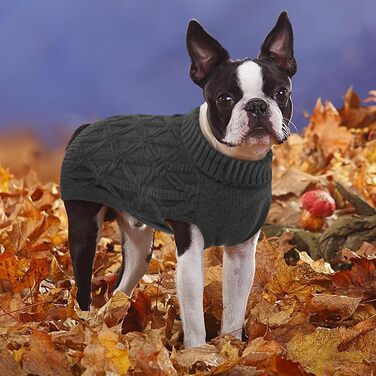 Теплий пуловер для собак Kuoser, пуловер для маленьких, середніх та великих собак, флісовий пуловер для собак, сірий колір, розмір XL (обхват грудей 62 см)