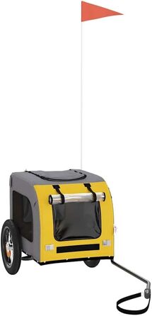 Причіп для велосипеда для собак жовтого та сірого кольорів, Oxford-Gewebe та залізо, LH62839