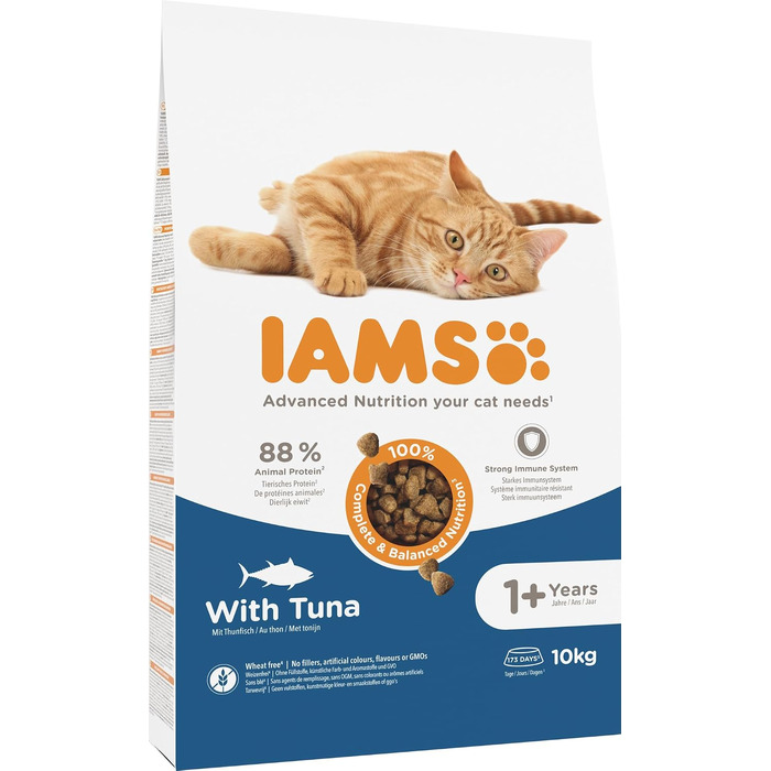 Сухий корм для котів IAMS для дорослих від 1 до 6 років з тунцем, 10 кг
