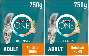 Сухий корм для дорослих котів Purina ONE Bifensis з куркою, 6 x 750 г