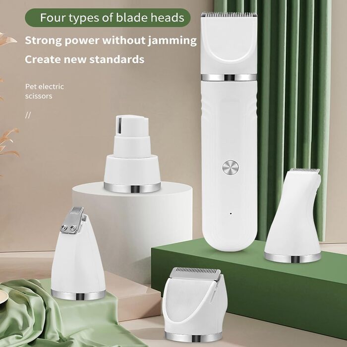 Набір для догляду за собаками 4-в-1: електрична машинка для стрижки, ножиці, інструменти для грумінгу котів та цуценят вдома