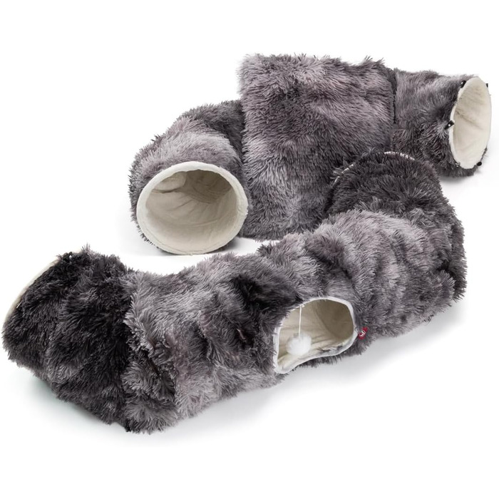 Преміум тунель для котів CUBI від CanadianCat Company: XXL з місцем для сну та м'яким лежанком, підходить для великих котів, темно-сірий, 100 x 80 x 26 см