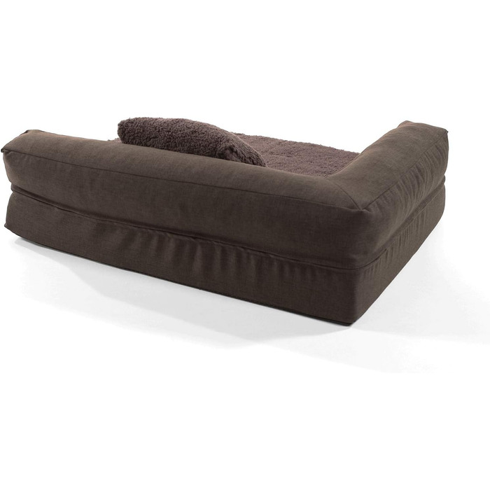 Ортопедичне собаче ліжко Brunolie Odin, зручне та миється, розмір S (80x60 см), колір темно-коричневий