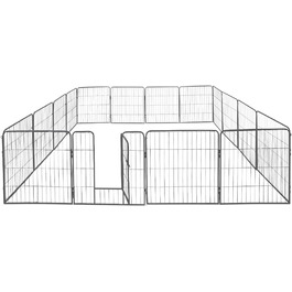 Клітка для цуценят Petigi, вольєр з порошковим покриттям, складаний, розмір комірки 47 мм, для використання в саду, 80x80 см