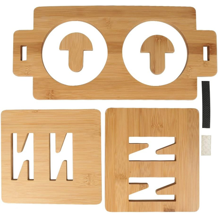 Підвищений годівниця для собак та котів 2-в-1, 4 регульовані висоти, антиковзкий стійкий підставка з нержавіючою чашею, підходить для всіх порід (бамбук)