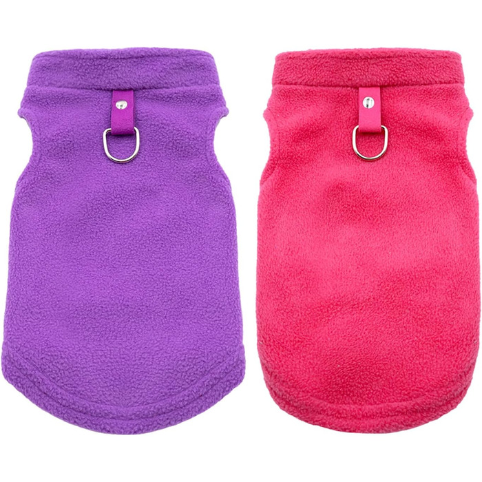 Теплий флісовий светр для собак та котів на зиму (3 шт., сірий+зелений+бежевий) з кільцем D, фліс