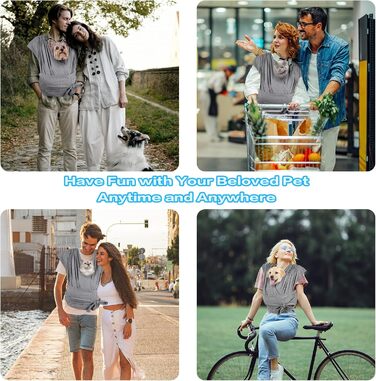 Сумка-переноска для собак, рюкзак для собак маленьких порід, сірий, 0-6,8 кг