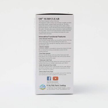 Скіммер для акваріума Ocean Free Surfclear SM042, чорний/синій, поліпропілен, силікон, пластик, ABS, 9.7x9.4x9.6 см, для очищення води
