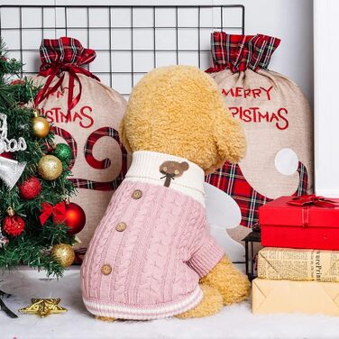 Пуловер для собак з коміром-горловиною, теплий зимовий одяг для собак та кошенят, теплий одяг для собак середнього розміру (Medium)