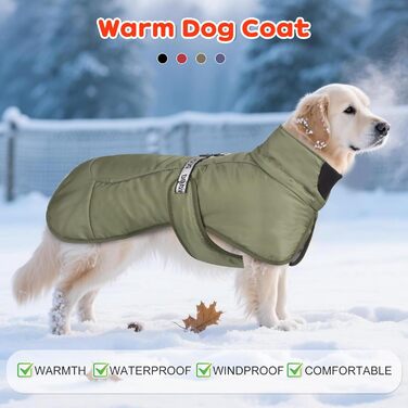 Водонепроникний зимовий одяг для собак, теплий зимовий одяг для собак, куртка для собак, теплий зимовий одяг для собак з D-Ring (Зелений, 4XL)
