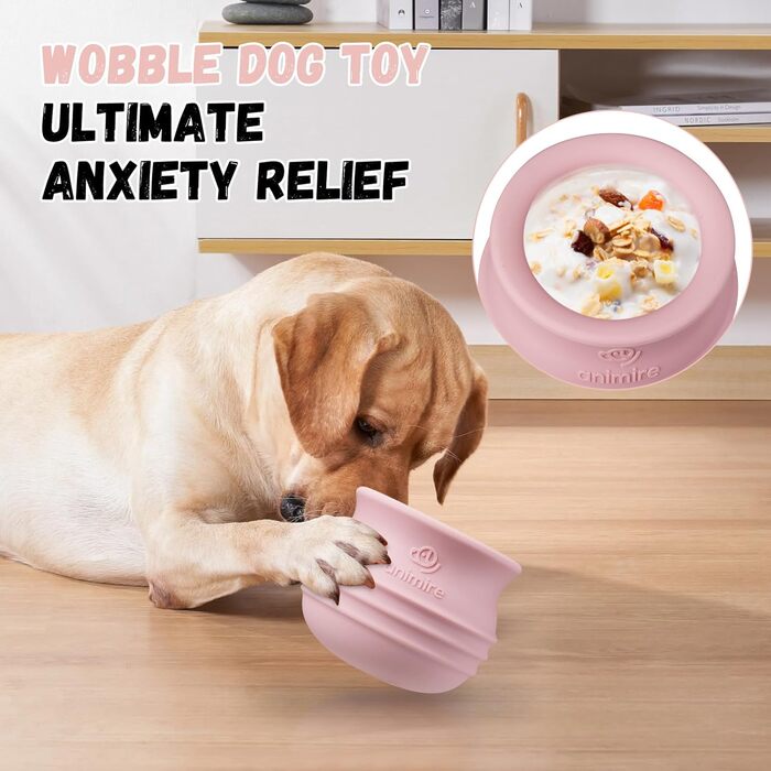 Іграшка-головоломка для собак з дозатором ласощів, інтерактивна, з силікону, BPA-free, рожева