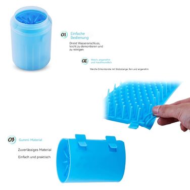 Портативний очищувач лап для собак Doggo-Twist, силіконові щітки, Ø5/6/7 см, для чищення бруду на лапах, Оранжевий M