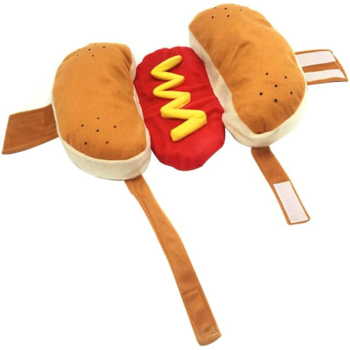 Костюм хот-дога для тварин: стильний одяг для собак та котів, костюми для домашніх улюбленців, карнавальні костюми для собак та котів, розмір M