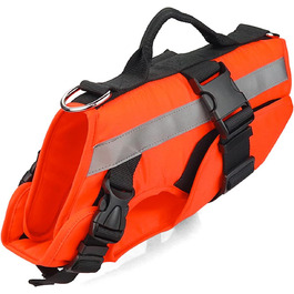 PETCUTE Жилет рятувальний для собак, регульований, з ручкою та світловідбиваючими елементами, для басейну, човнів, каное. Підходить для малих, середніх та великих собак