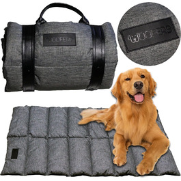 Ліжко-мат для собак Woofers 110×70 см з ручкою сіре