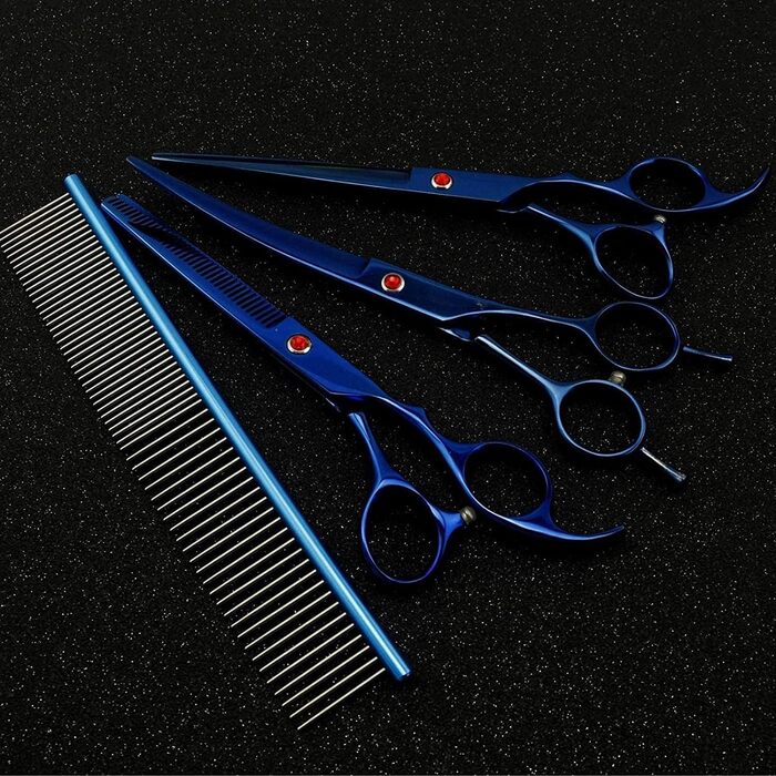 Набір професійних ножиць для грумінгу собак QUNINE, нержавіюча сталь, для дому, з гребінцем