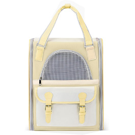 Рюкзак для тварин ALLSOPETS з сітчастим вікном: зручний та дихаючий для котів та собак, ідеальний для подорожей та прогулянок (жовтий)
