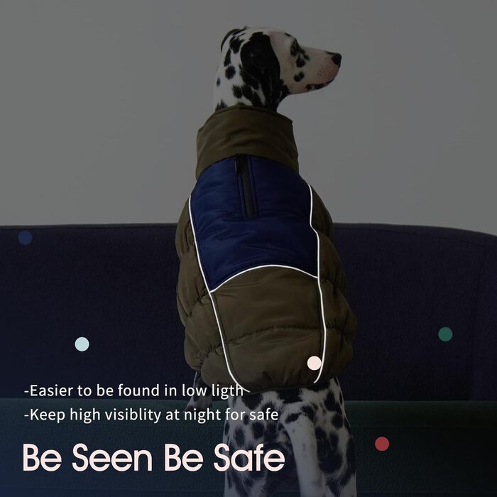 Зимові куртки та зимові пальта для собак IECOii, тепла зимова куртка для собак, пальта для собак, зимові пальта для собак, куртка-жилет для собак, теплий зимовий одяг для собак, водонепроникні куртки для собак, зелений колір, розмір M (обхват грудей: 53 с