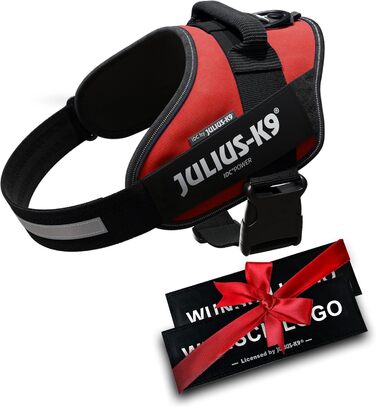 Шлейка Julius K-9 IDC Powergeschirre з індивідуальним написом, для собак маленької, середньої та великої породи, 16IDC+CUSTOMP-ANT (Червона)