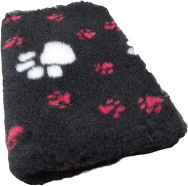 Кімоно для собак Vet-Bed Softbed Dry-Bed: м'яке, неслизьке, 22 мм ворс, темно-сірий + рожеві та білі лапки, 1м x 1,60м