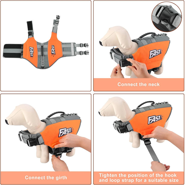 Жилет рятувальний для собак Ownpets, XL, помаранчевий