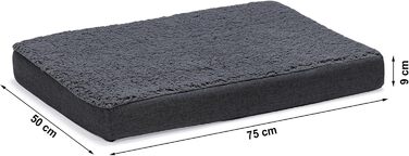 Ортопедичне ліжко для собак Beeztees Zira, темно-сірий, 75x50x9 см