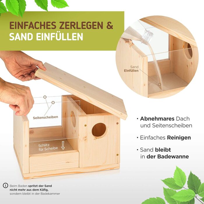 Преміум пісочник для хом'яків, мишей, щурів та дегу Nagergaleria® з унікальною системою збору бруду