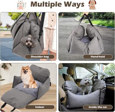 Автомобільний лежак для собак, знімний та миючий, неслизький, для маленьких та середніх собак, з ременями безпеки та бічними кишенями, підходить для будь-якого авто