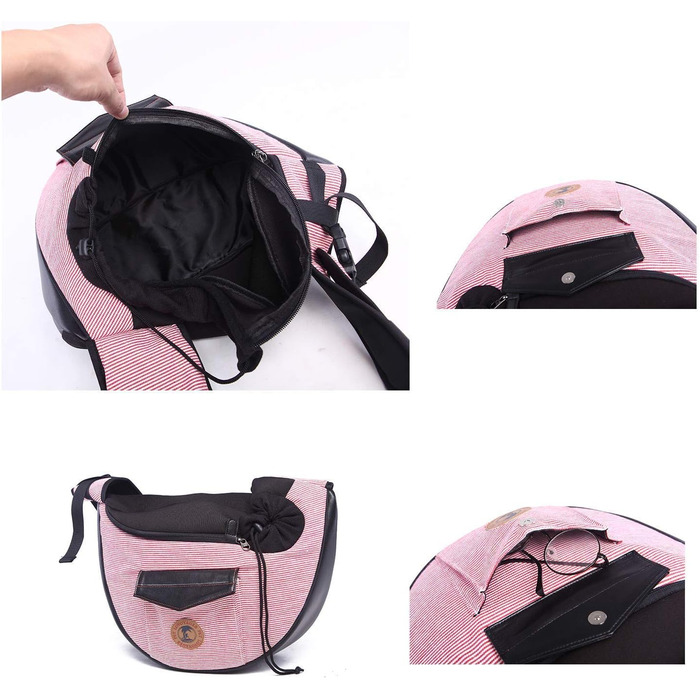 PETCUTE Сумка-переноска для собак та котів - маленька переноска для тварин для подорожей, прогулянок та активного відпочинку (Рожева)