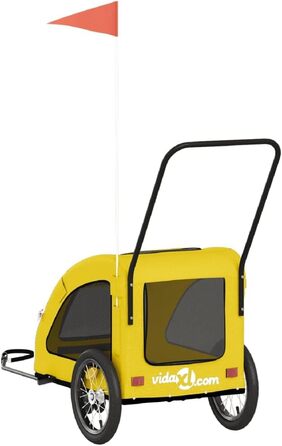 Причіп для велосипеда жовтого кольору Oxford, матеріал: оксфордська тканина та метал, для собак та котів, LH8939