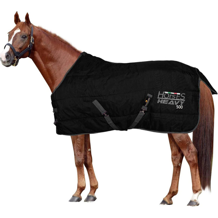 Зимова деки для коня, 500g, утеплена, м'яка, зручна, для стійла, чорна, 128 см