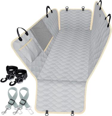 Захисний чохол на сидіння для собак Lassie XL, автомобільна гамак для великих SUV та пікапів, сумісний з F150 F250/Chevrolet Silverado/Ram Pickup/GMC Sierra/Toyota Tundra та Crew Cab (54'W x 58'L, сірий)