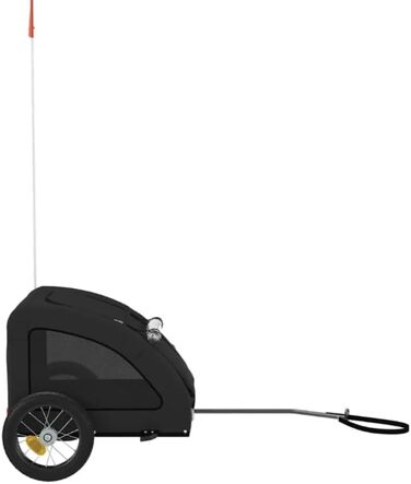 Причіп для велосипеда: вантажний, складний, для собак, чорний, Oxford-Gewebe, до 30 кг, з прапорцем та сумкою