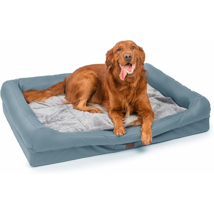 Райкоу - ліжко для собак з знімним подушкою, м'яке та миється - місце для сну, подушка для собак, собаче ліжко, килимок для собак - високоякісне ліжко для тварин для вашого вірного друга. (Блакитний, 100 * 80 * 9 см) 100*80*9 см Блакитний