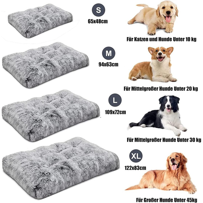 М'яке собаче ліжко SOAI XXL: ортопедичне, антиковзне, для великих собак та котів (94x63 см)