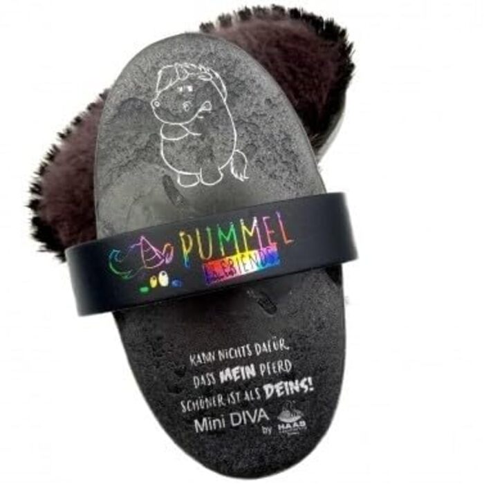 Набір щіток для коней Haas Grummeleinhorn (3 шт.) | Догляд за шерстю коней | Видаляє пил, бруд та відмерле волосся | Набір аксесуарів для коней чорного кольору