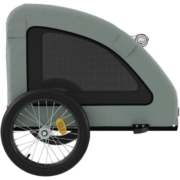 Фасба Причіп для собак, велосипедний причіп для тварин, причіп для собак з відбивачами та прапором, причіп для котів та домашніх тварин, сірий, Оксфордська тканина та метал, 137 x 68 x 72 см (Д x Ш x В)