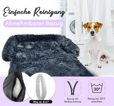 Захисний лежак для собак на диван, плюшевий коврик для собак, водонепроникний, знімний чохол, ковдра-захист для дивану, колір: темно-сірий, розмір M (102x85x12 см)