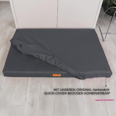 Ортопедичний лежак для собак Tierlando® Oscar Easy CLEAN з екошкіри та віскоеластичної піни, 100x80 см, колір: графіт